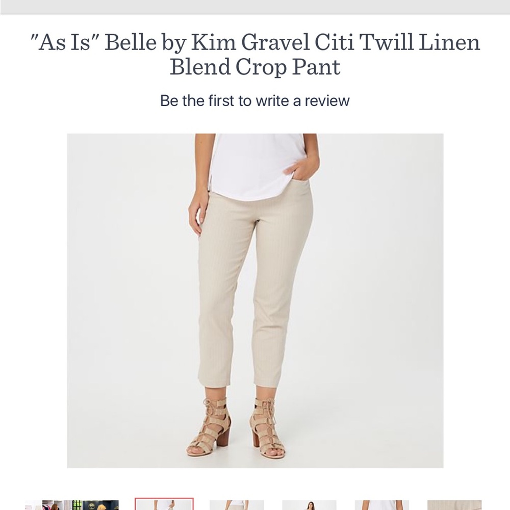 Belle by Kim Gravel Linen Blend Crop Pant